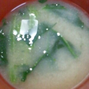 野菜たっぷり♪ほうれん草とチンゲン菜のお味噌汁♪